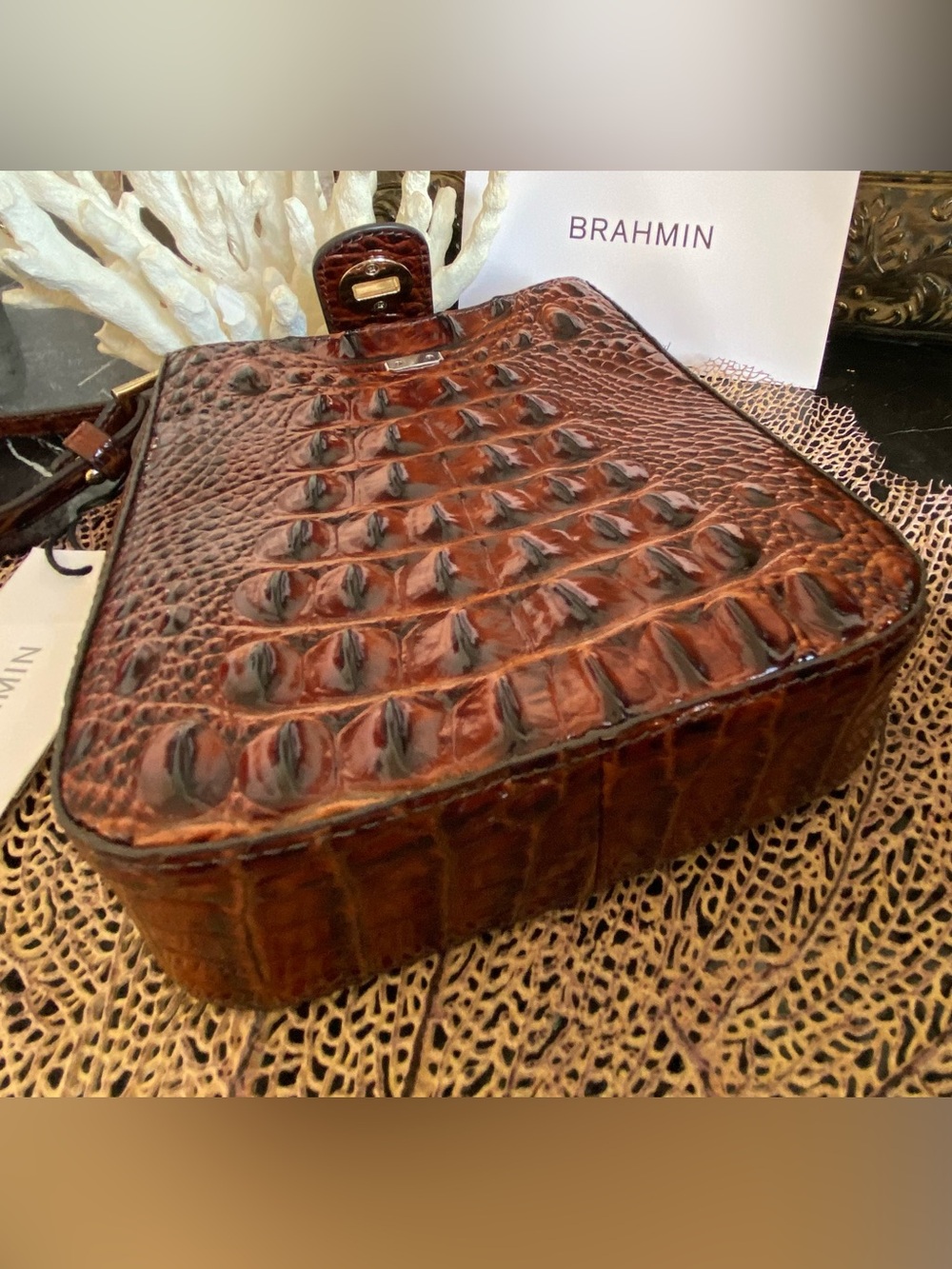 BRAHMIN PECAN MARLEY CROSSBODY with defect - Picture 4 of 11